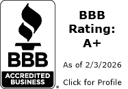 BBB Accredited Business | BBB Rating of A+ as of 2/3/2026 | Click for Profile